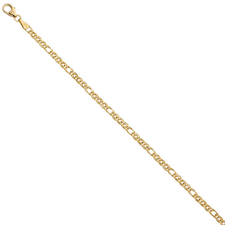 3mm Zwillings-Panzerarmband aus 585 Gelbgold 19cm