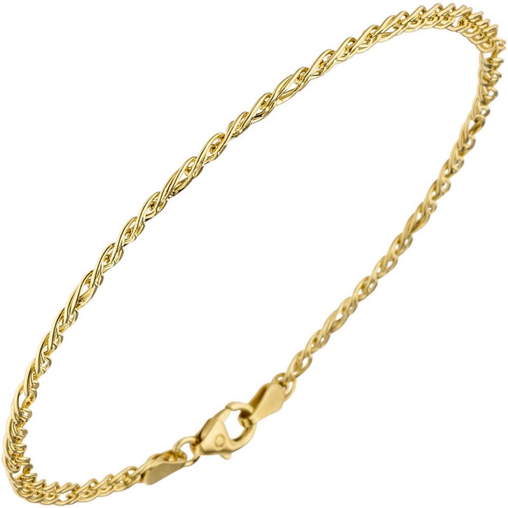 3mm Zwillings-Panzerarmband aus 585 Gelbgold 19cm