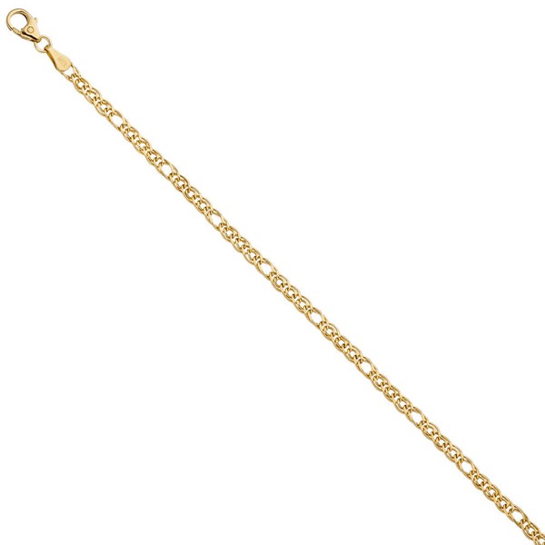 3mm Zwillings-Panzerarmband aus 585 Gelbgold 19cm