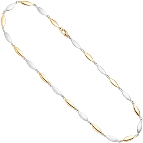 5,5mm Kette Collier Halskette spitzoval 585 Gold Gelbgold Weißgold teilmatt 45cm 5,5mm Kette Collier Halskette spitzoval 585 Gold Gelbgold Weißgold teilmatt 45cm