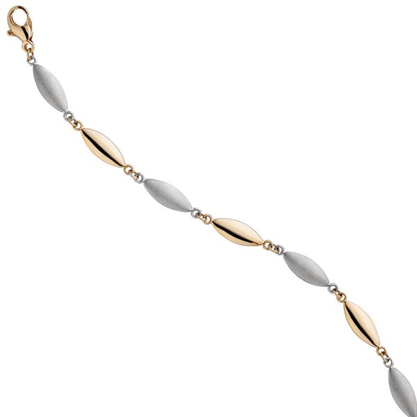 5,5mm Armband aus 585 Gelbgold und Weißgold 19,5cm
