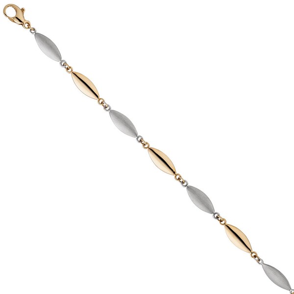 5,5mm Armband aus 585 Gelbgold und Weißgold 19,5cm