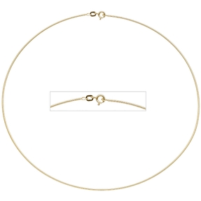 1,1mm Halsreif Omegareif 925 Silber gelbgold vergoldet 42cm Halsschmuck Damen