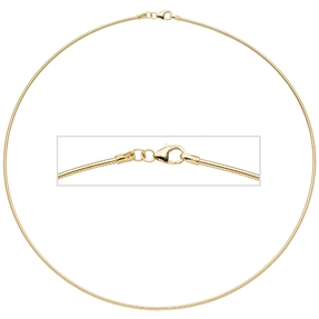 1,5mm Halsreif Omegareif 925 Silber gelbgold vergoldet 45cm Halsschmuck Damen