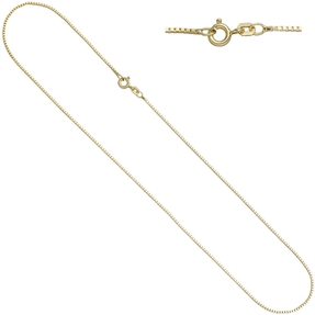0,9mm feine Venezianerkette Kette Collier Halskette 925 Silber vergoldet 50cm