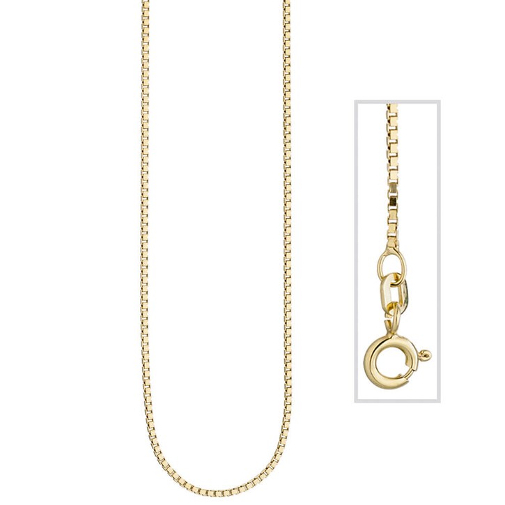 1,3mm Venezianerkette 925 Silber vergoldet 45cm