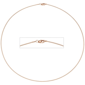 1,1mm Halsreif Omegareif aus 925 Silber rotgold vergoldet 42cm Halsschmuck
