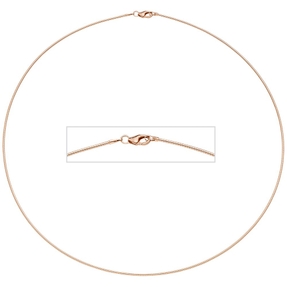 1,1mm Halsreif Omegareif aus 925 Silber rotgold vergoldet 45cm Halsschmuck