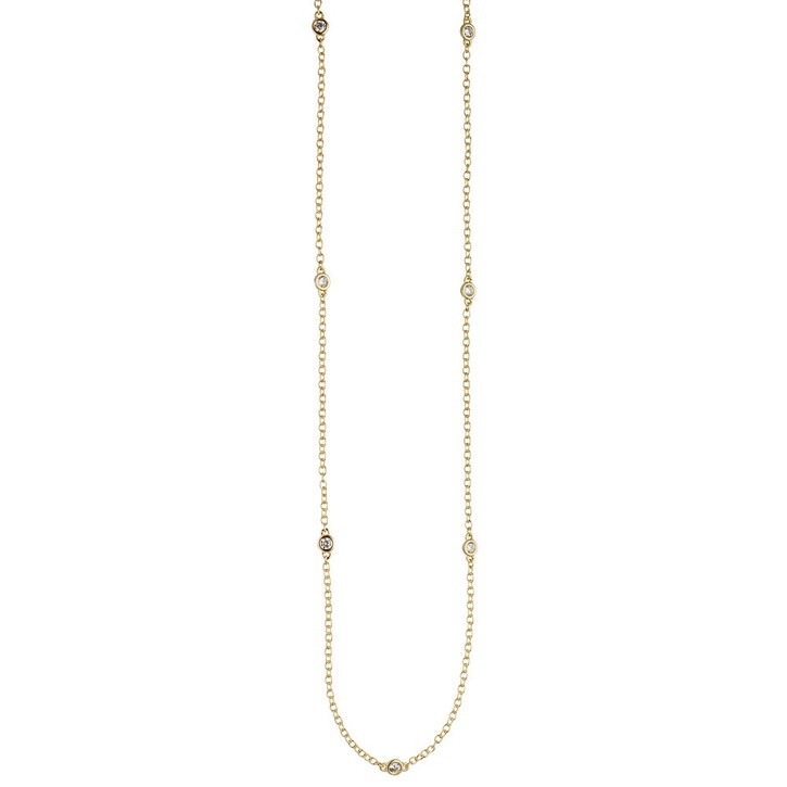 Collier aus 925 Silber vergoldet mit Zirkonia 42-47cm