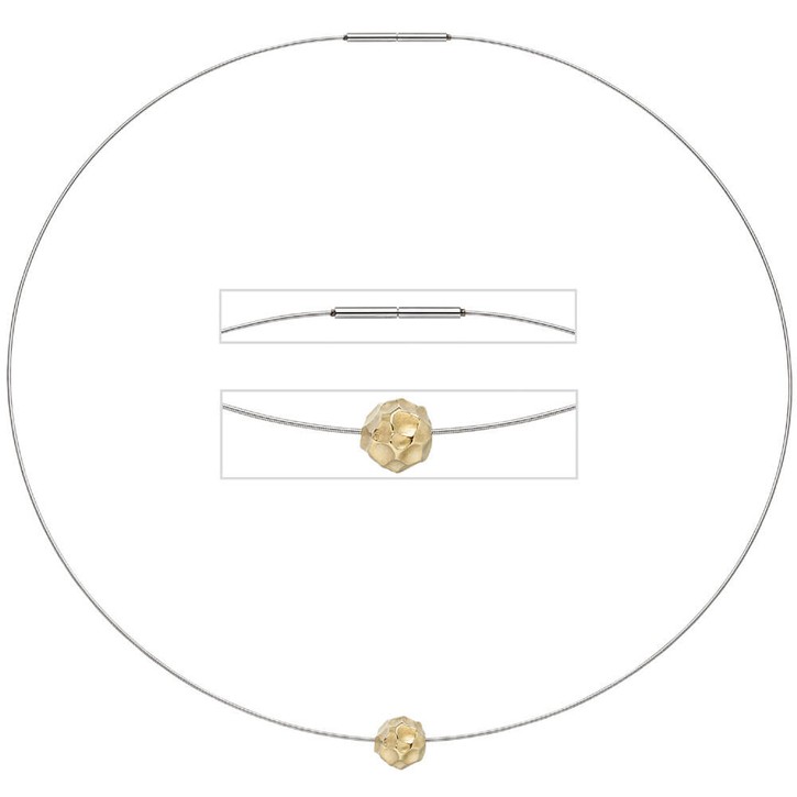 Collier aus Edelstahl mit Anhänger aus 585 Gold 42cm