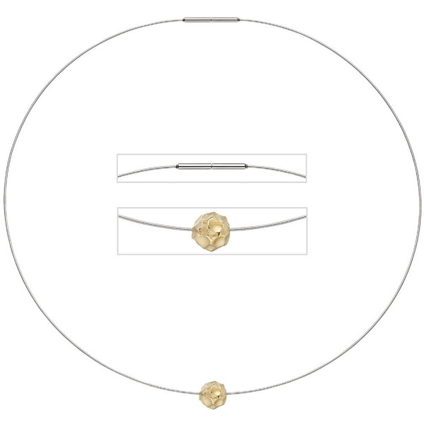Collier aus Edelstahl mit Anhänger aus 585 Gold 42cm
