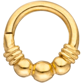 Segmentring aus Edelstahl gold farben Klick-System Scharnier, Außen 9,2mm
