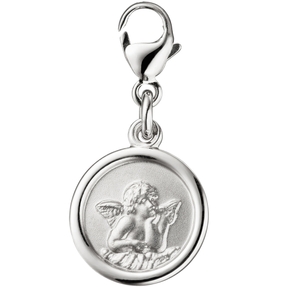 Einhänger Engel Schutzengel Charm Anhänger für Bettelarmband 925 Silber matt