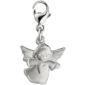 Einhänger Engel Engelchen Schutzengel Charm für Bettelarmband 925 Silber matt