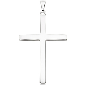 Anhänger großes XXL Kreuz aus 925 Silber massiv schlicht rhodiniert 58,4x36,1mm Anhänger großes XXL Kreuz aus 925 Silber massiv schlicht rhodiniert 58,4x36,1mm