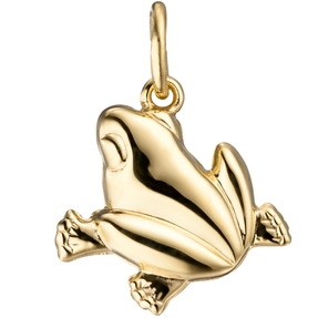 Anhänger Frosch Fröschlein aus 333 Gold Gelbgold Halsschmuck Goldanhänger