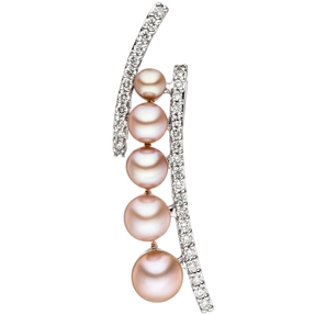 Anhänger mit rosa Süßwasser Perlen & 33 Diamanten Brillanten 585 Gold Weißgold