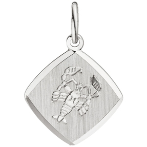 Anhänger Sternzeichen Krebs aus 925 Silber Rhombus teilmattiert rhodiniert