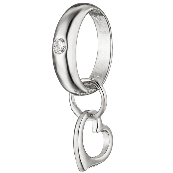 Anhänger Taufring mit Herz Zirkonia 925 Silber