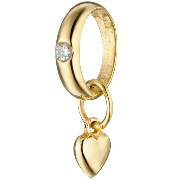 Anhänger Taufring mit Herzchen Zirkonia 333 Gold