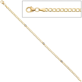 3,6mm Armband mit Blautopas hellblau blau 333 Gold Gelbgold Goldarmband 19cm