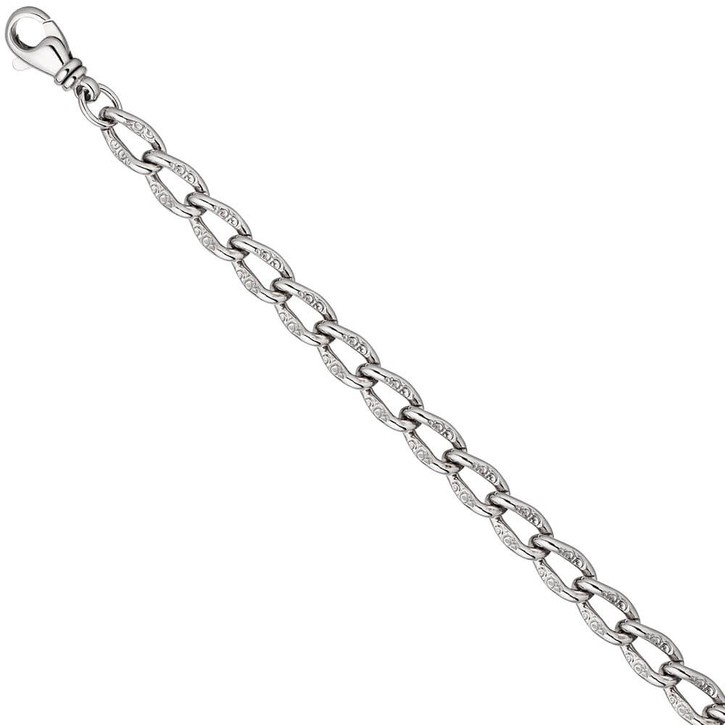 Lang-Panzerarmband mit Struktur 925 Silber 19cm