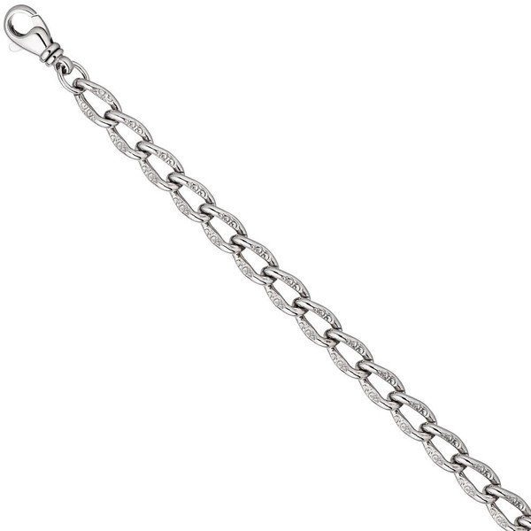 Lang-Panzerarmband mit Struktur 925 Silber 19cm