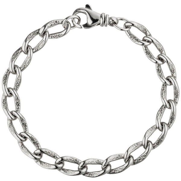 Lang-Panzerarmband mit Struktur 925 Silber 19cm