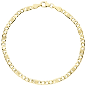 3,8mm Panzer-Steg Armband Armschmuck Goldarmband aus 333 Gold Gelbgold 19cm 3,8mm Panzer-Steg Armband Armschmuck Goldarmband aus 333 Gold Gelbgold 19cm