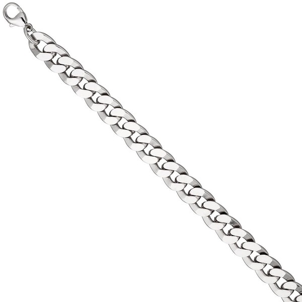 11,4mm Panzerarmband diamantiert 925 Silber 23cm