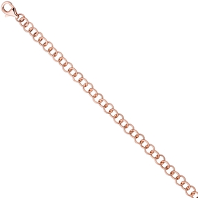 6mm Ringel Armband Rundankerarmband aus 925 Silber rotgold vergoldet 19cm
