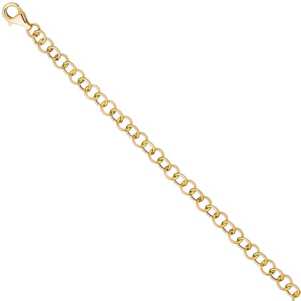 5,8mm Ringel Armband 925 Silber vergoldet 19cm