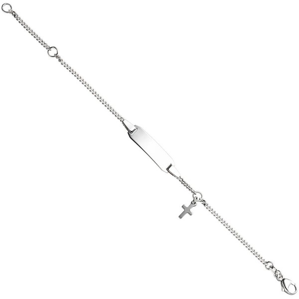 Kinder Schildband mit Kreuz 925 Silber 12-14cm