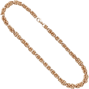 7,2mm Collier Halskette Königs-Erbskette aus 925 Silber Rotgold vergoldet 50cm