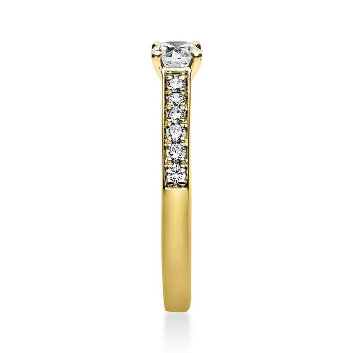Ring aus 750 Gelbgold mit 17 Brillanten 0.43 Ct