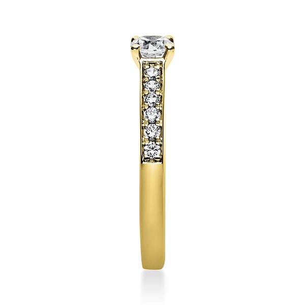 Ring aus 750 Gelbgold mit 17 Brillanten 0.43 Ct