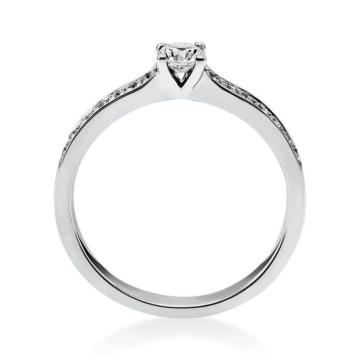 Ring aus 750 Weißgold mit 17 Brillanten 0.35 Ct
