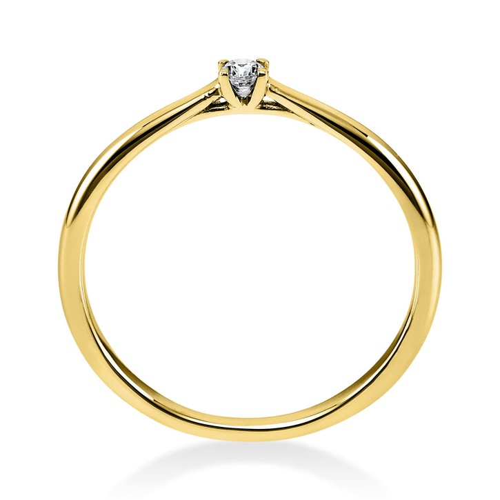 Solitär Ring aus 750 Gelbgold mit Brillant 0.05 Ct