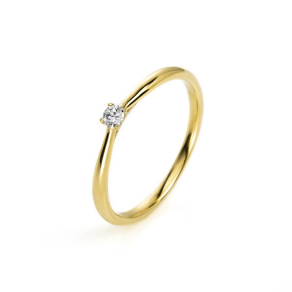 Solitär Ring aus 750 Gelbgold mit Brillant 0.05 Ct