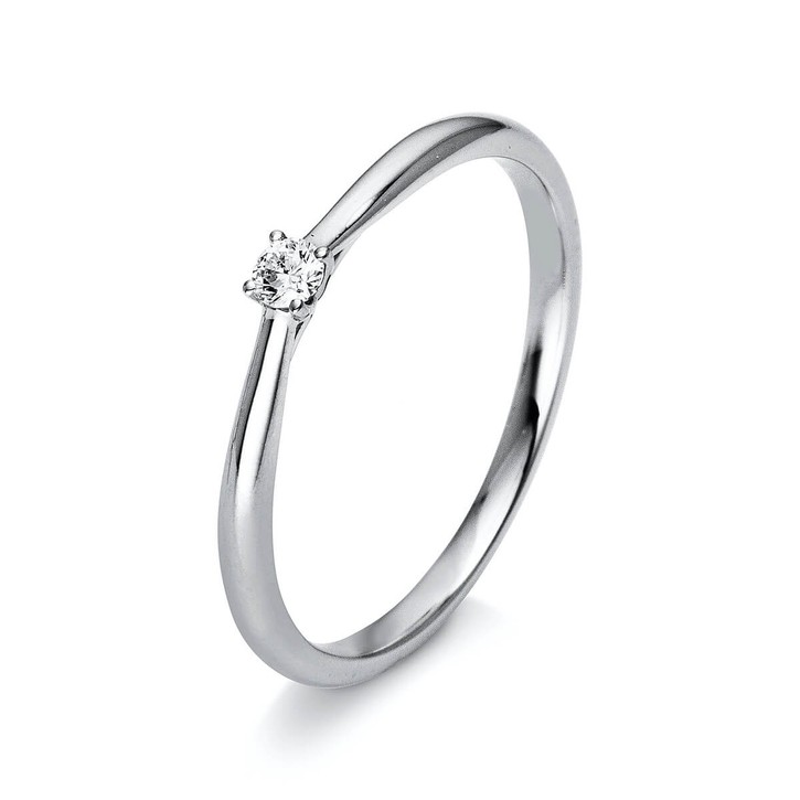 Solitär Ring aus 950 Platin mit Brillant 0.05 Ct