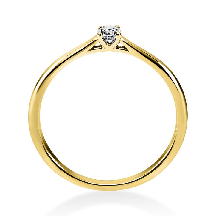 Solitär Ring aus 750 Gelbgold mit Brillant 0.10 Ct