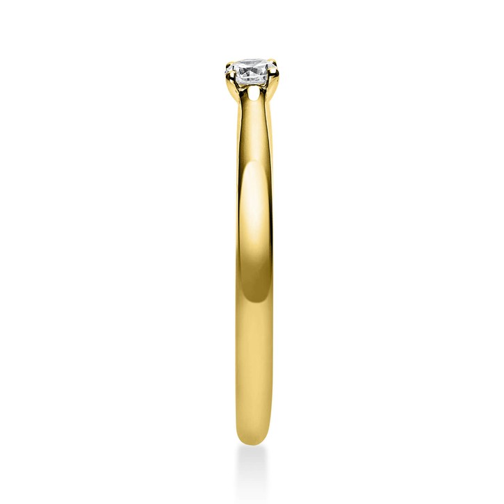 Solitär Ring aus 750 Gelbgold mit Brillant 0.10 Ct