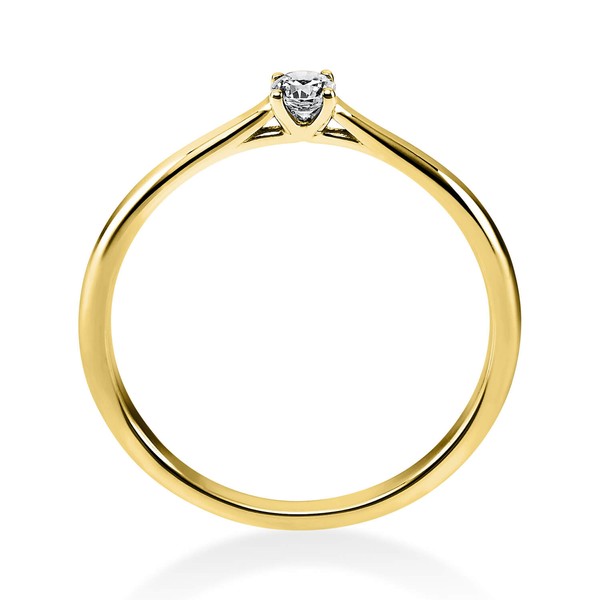 Solitär Ring aus 750 Gelbgold mit Brillant 0.10 Ct