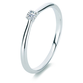 Solitär Ring Damenring aus 950 Platin mit Diamant Brillant 0,10 Ct. 4er-Krappe