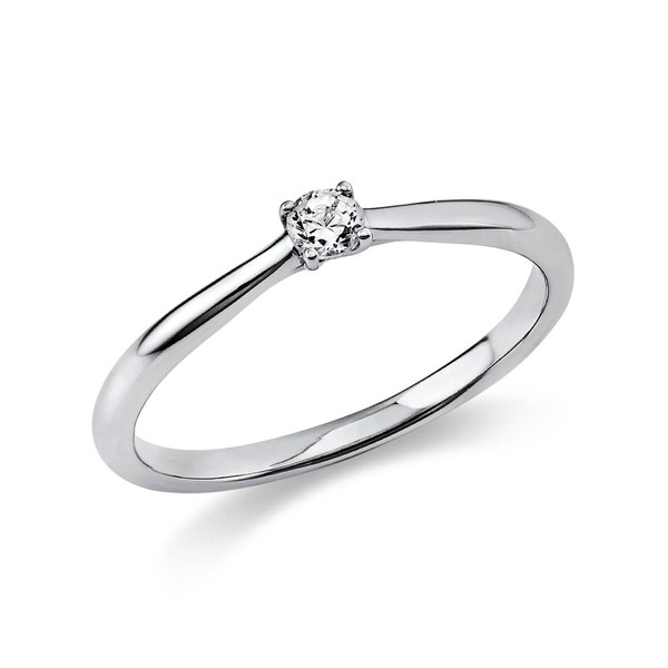 Solitär Ring aus 950 Platin mit Brillant 0.10 Ct