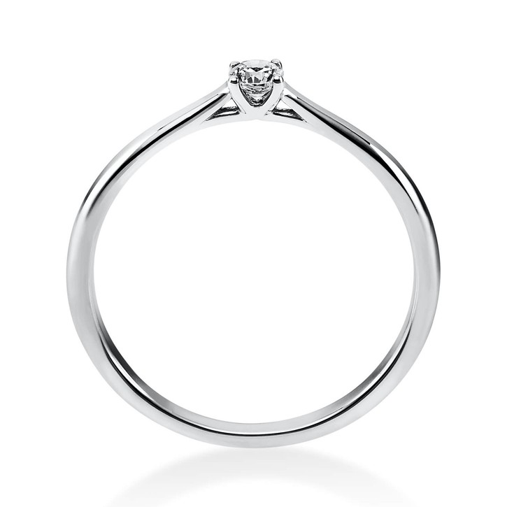 Solitär Ring aus 585 Weißgold mit Brillant 0.10 Ct