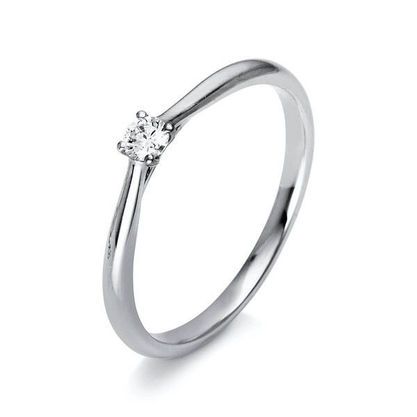 Solitär Ring aus 585 Weißgold mit Brillant 0.10 Ct