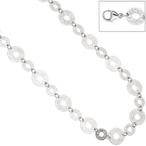 17,1mm Ringelkette Collier Silberkette Halskette mit Struktur 925 Silber 60cm
