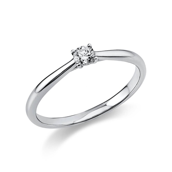 Solitär Ring aus 950 Platin mit Brillant 0.15 Ct