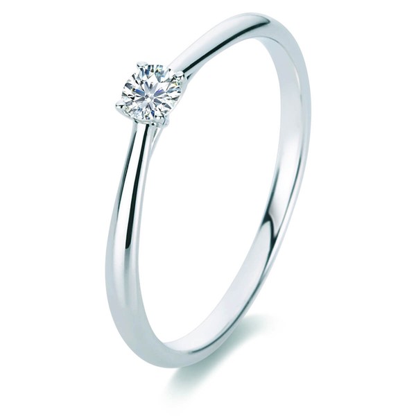 Solitär Ring aus 585 Weißgold mit Brillant 0.15 Ct